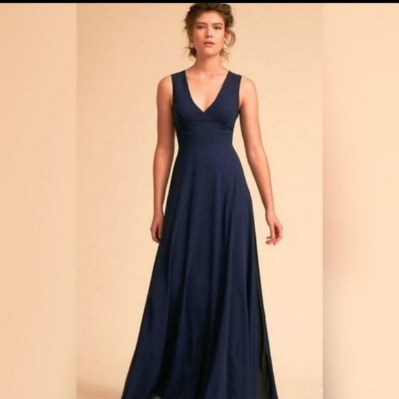 Anthropologie BHLDN Capulet Empire Chiffon Gown - Picture 3 of 5